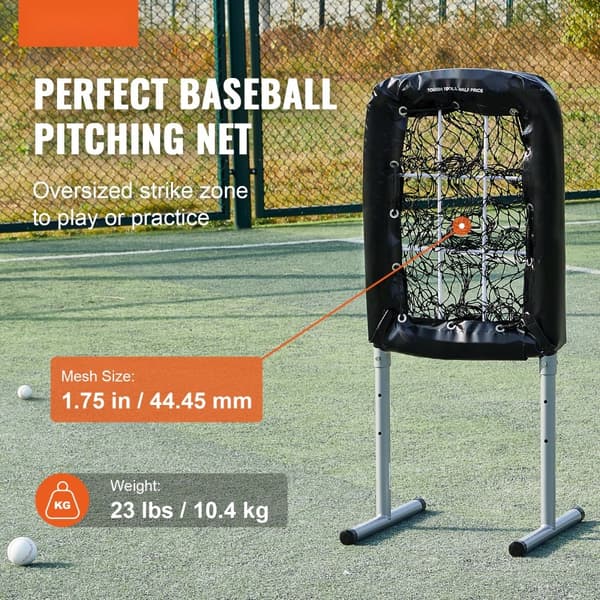 9-håls basebollnät, 21"x29" för softball och baseballträning. Justerbar, hållbar med slagzon och 4 markinsatser.