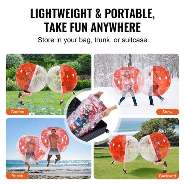 Oppustelige Bumper Bolde 1-Pack, 5FT/1,5M Sumo Zorb til Teenagere/Voksne, 0,8 mm PVC Human Hamster Bobler til udendørs sjov og leg.