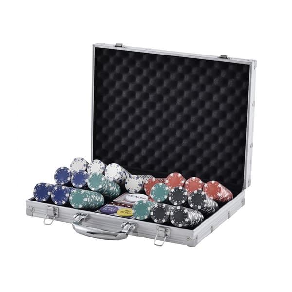 500-osainen pokerimerkkisetti alumiinikotelossa, täydellinen Texas Hold'em ja blackjack -peleihin!