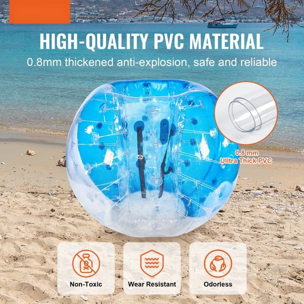 Oppustelige Bumper Bold 1-Pack, 5FT/1,5M Sumo Zorb Bolde til Teenagere og Voksne. PVC Bobler til udendørs spil i haven eller parken.