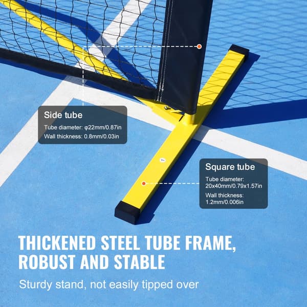 Bärbart Pickleball-nätsystem, 22FT väderbeständig metallram, starkt PE-nät, enkel installation och bärväska. Perfekt för utomhuslek!