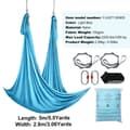 Pikkukuva 7 / 9: Aerial Yoga -riippumatto 5,5 jaardia, 100 gsm nailonkangas, helppo asennus, antigravitaatio kaikille tasoille, sininen.