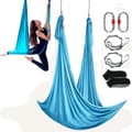 Pikkukuva 1 / 9: Aerial Yoga -riippumatto 5,5 jaardia, 100 gsm nailonkangas, helppo asennus, antigravitaatio kaikille tasoille, sininen.