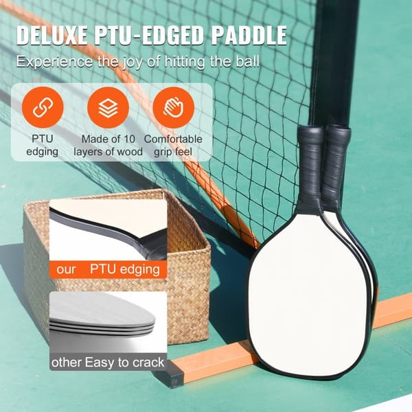 Pickleball-netsæt, 22FT, bærbart system med taske, bolde og padler. Vejrbestandig metalramme og holdbart PE-net til havebrug.