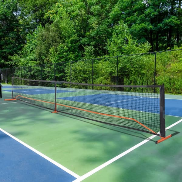 Pickleball-netsæt, 22FT, bærbart system med taske, bolde og padler. Vejrbestandig metalramme og holdbart PE-net til havebrug.