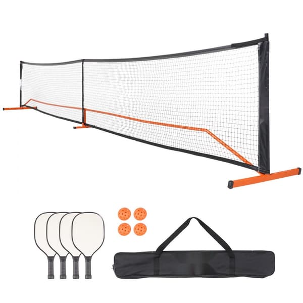 Pickleball-netsæt, 22FT, bærbart system med taske, bolde og padler. Vejrbestandig metalramme og holdbart PE-net til havebrug.