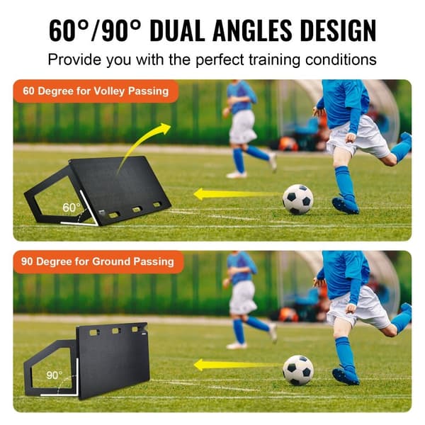 Fodbold Rebounder Board, 45"X18" bærbar væg til træning, 2 vinkler til pasning og skud, foldbart HDPE udstyr til børn og voksne.