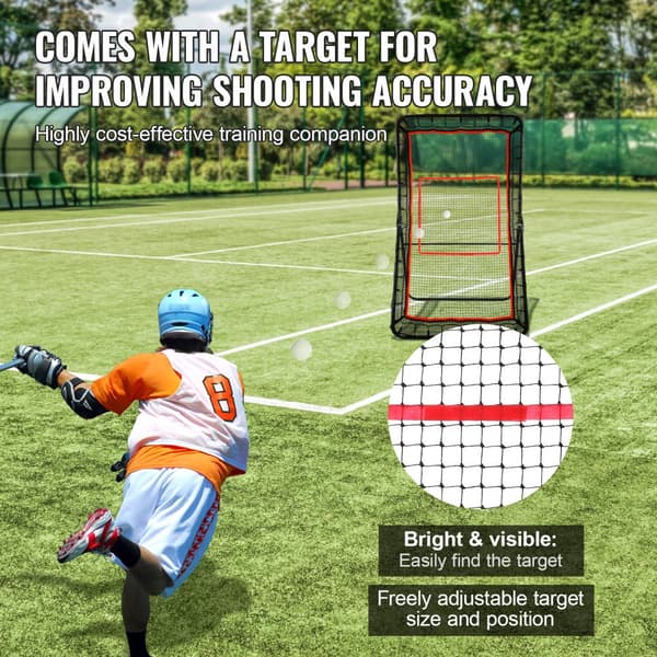 Lacrosse Rebounder för bakgård, 4x7 Ft Volleyboll, Pitchback Baseball Softball träningsskärm, Justerbar vinkel.