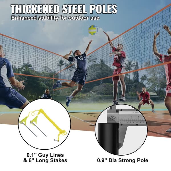 4-vägs volleybollnät, justerbart badmintonnät, portabelt utomhusnät för barn och vuxna, bärväska ingår.