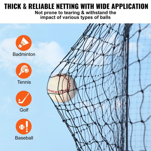 Baseball battingnet, professionelt softball og baseball træningsnet, transportabel pitch cage med dør og bæretaske, robust PE-net, 55FT (kun net)