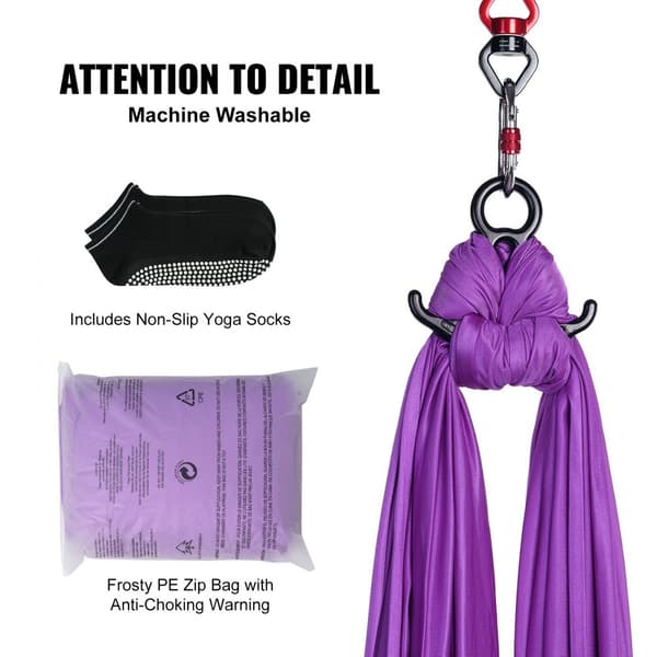 Aerial Silk & Yoga Swing, 8,7 yards, Aerial Yoga Hængekøje i 100gsm nylon, komplet opsætning og vejledning, Antigravity fitness til
