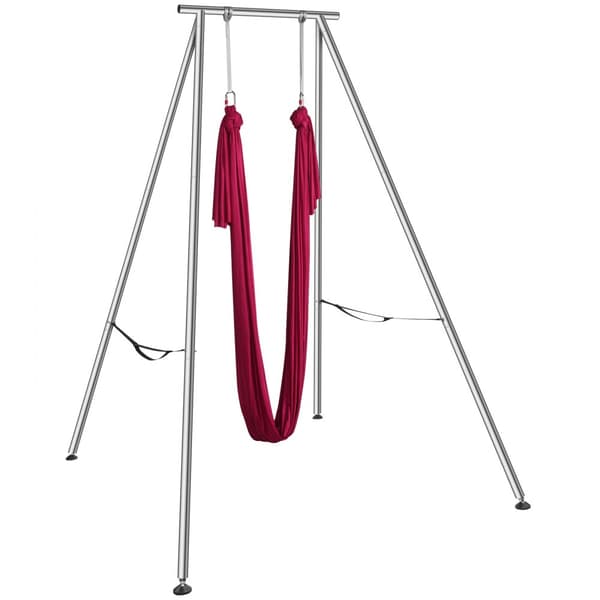 Aerial Yoga Ram & Hängmatta, 9,67 fot höjd, Professionell Yoga Swing, 6,6 Yards Hängmatta, Max 551 lbs kapacitet, Röd.