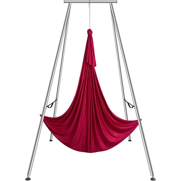 Luftyoga-ramme & hængekøje, 2,94 m høj professionel yoga-swing, inkl. 6,1 m hængekøje, max 250 kg. Ideel til indendørs/udendørs brug. Rød