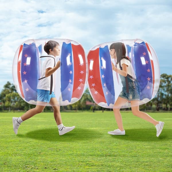 Oppustelige bumperbolde 2-pack, 4FT/1,2M body sumo zorb-bolde til børn og teenagere. Holdbare PVC bolden til udendørs sjov!