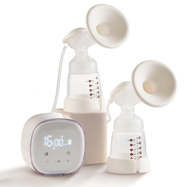 Kaksinkertainen sähköinen rintapumppu, 4-tila, 16-taso, tehokas 300 mmHg imu.
