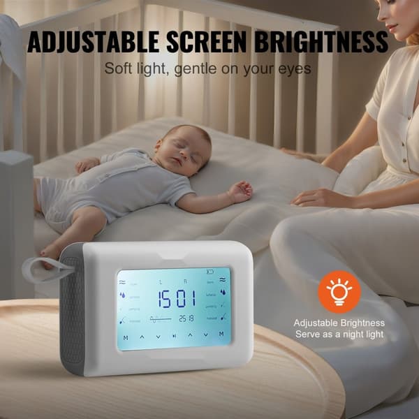 Elektrisk brystpumpe, enkelt/dobbelt, justerbar med 4 tilstande og 9/15 niveauer, op til 300 mmHg tryk.