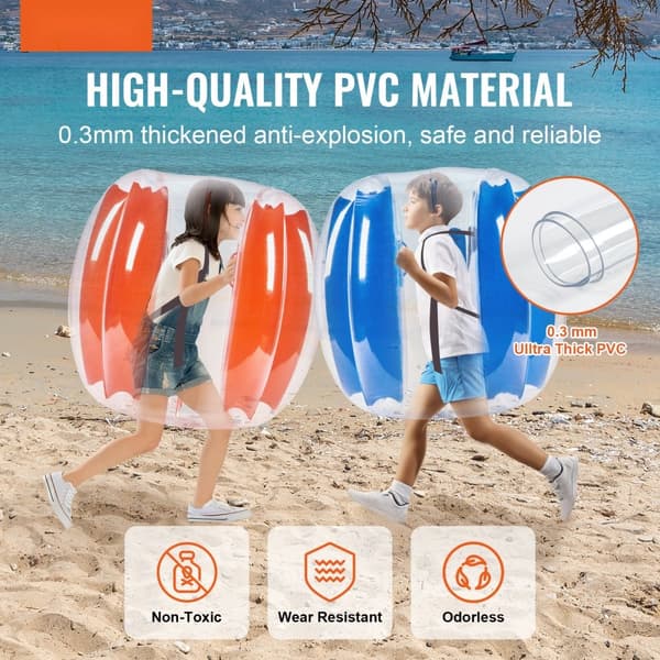 Oppustelige bumperbolde 2-pak, 3FT/0,9M sumobolde til børn og teenagere. Holdbare PVC-boblebolde til udendørs spil og leg!