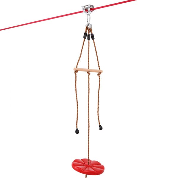 Zipline-sarja lapsille ja aikuisille, 20 m pitkä, jopa 227 kg, nopea asennus, turvavaljaat ja ohjaustanko.