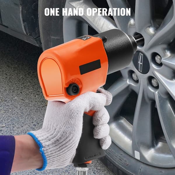 Ilmakäyttöinen iskuraudat, 1/2 tuuman veto, jopa 1000 Nm, 7500 rpm, kevyt työkalu autojen korjaukseen ja huoltoon.