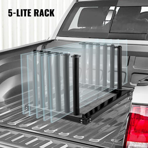 Vinduesrudeholder 5-Lite, stålvinduesrudeholder til lastbil, 24-tommer højde, med PVC-pude og skumforing. Ideel til sikker transport.