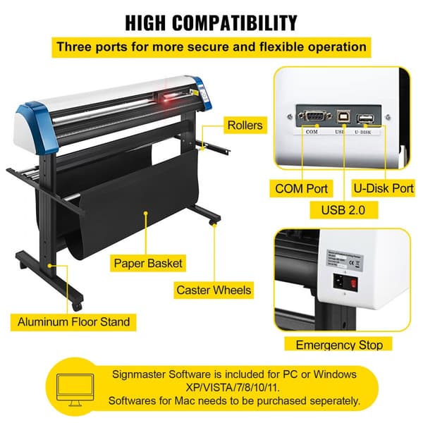 53-tums halvautomatisk Contour vinylskärare plotter med manuell positionering