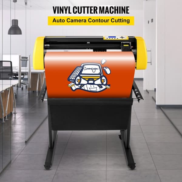 34" vinylskærer med 3 blade og LCD-skærm til skilteproduktion og grafikdesign.