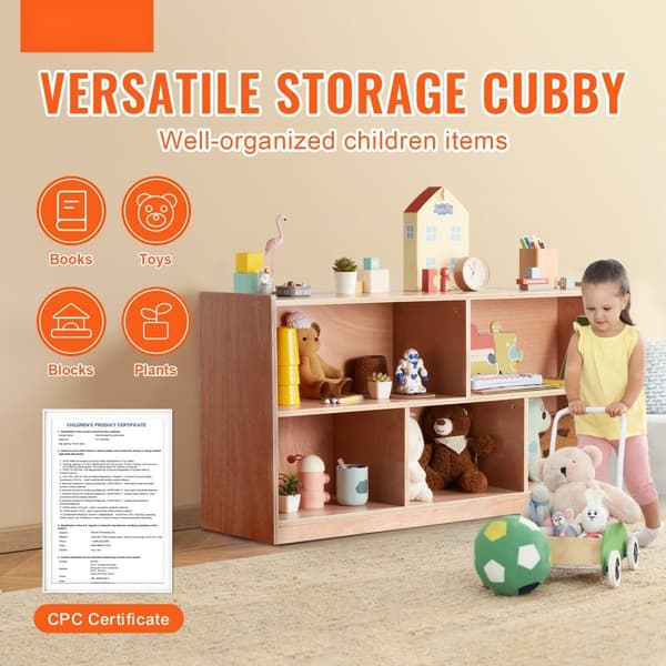 Viiden osan säilytyshyllykaappi, Cubby Storage 2-hylly, täydellinen kotikouluun.
