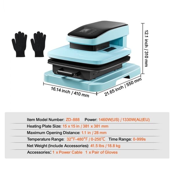 Auto Heat Press Maskine, 15 x 15 i Smart T-Shirt Presser med Automatisk Udgivelse, Hurtig og Jævn Opvarmning, Sublimation og Vinyl Projekter