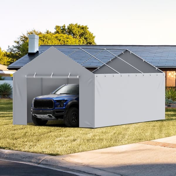 Carport Udskiftning: 12x20 fod Baldakin, Vandtæt & UV-Beskyttet Garage Telt med nem installation. (Top og ramme ikke inkluderet)