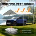 Miniatyrbillede 3 af 9: 10 x 20 ft carport baldakin, kraftig og vandtæt teltpresenning med UV-beskyttelse. Nem installation - inkl. 40 bungees (kun topdæksel). Hvid