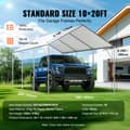 Miniatyrbillede 4 af 9: 10 x 20 ft carport baldakin, kraftig og vandtæt teltpresenning med UV-beskyttelse. Nem installation - inkl. 40 bungees (kun topdæksel). Hvid