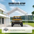 Miniatyrbillede 5 af 9: 10 x 20 ft carport baldakin, kraftig og vandtæt teltpresenning med UV-beskyttelse. Nem installation - inkl. 40 bungees (kun topdæksel). Hvid