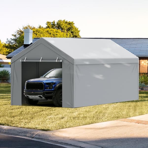 Carport Byte av kapell + sidovägg 10x20 fot, garagetält, vattentät & UV-skyddad, enkel installation (ram ingår ej)