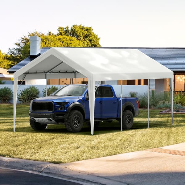 Udskiftning af baldakindæksel 10x20 fod, garagetelt, vandtæt & UV-beskyttet. Nem installation med bungees. (Kun topdæk, ramme ikke inkluderet)