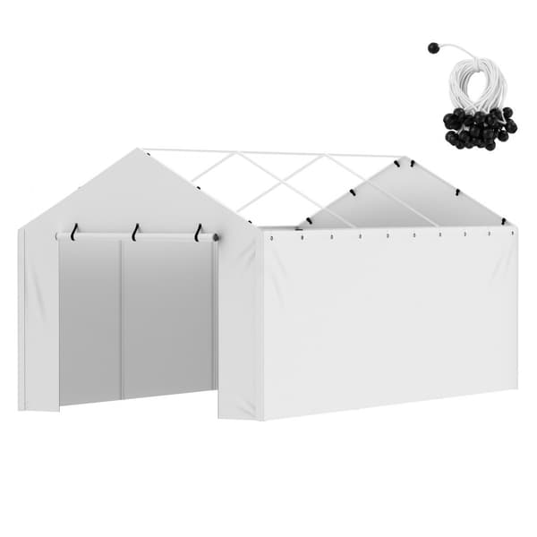 Carport Udskiftning: Baldakin Cover 10x20 fod. Vandtæt, UV-beskyttet Garage Telt med nem installation! (Top & ramme ikke inkl.)