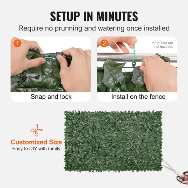 Ivy Privacy-staket, 1,5 x 2,5 m konstgjord grön väggskärm för trädgård, balkong och gård. Falska häckar med nät.