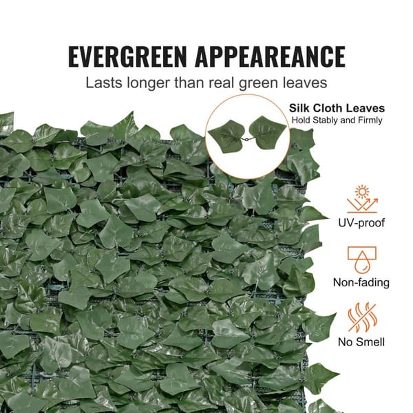 Ivy Privacy-staket, 1,5 x 2,5 m konstgjord grön väggskärm för trädgård, balkong och gård. Falska häckar med nät.