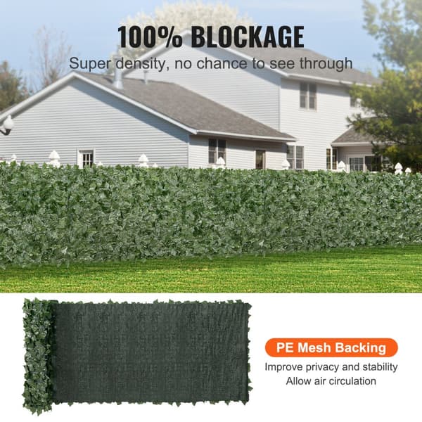 Ivy Privacy-staket, 1x4 m konstgjord grön vägg, murgröna staket med nät, dekoration för trädgård och balkong.