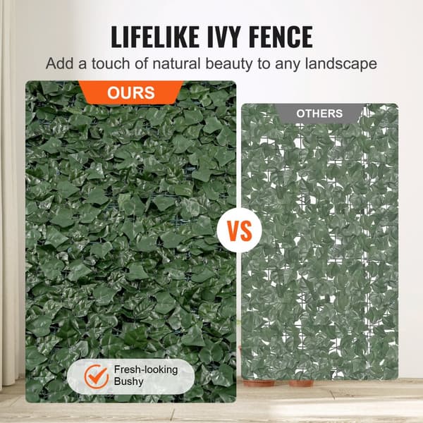 Ivy Privacy-staket, 1x4 m konstgjord grön vägg, murgröna staket med nät, dekoration för trädgård och balkong.