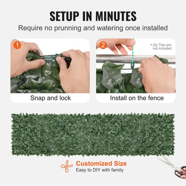 Ivy Privacy-staket, 1x4 m konstgjord grön vägg, murgröna staket med nät, dekoration för trädgård och balkong.