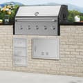Pikkukuva 8 / 9: BBQ-ovi 610x432 mm, ruostumattomasta teräksestä, uppoasennus, kahvalla ja tuuletusaukoilla ulkokeittiöön.