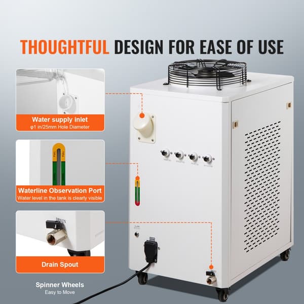 Teollinen vesijäähdytin CW-6000, 15L, 65L/min, laserjäähdytys kompressorilla.
