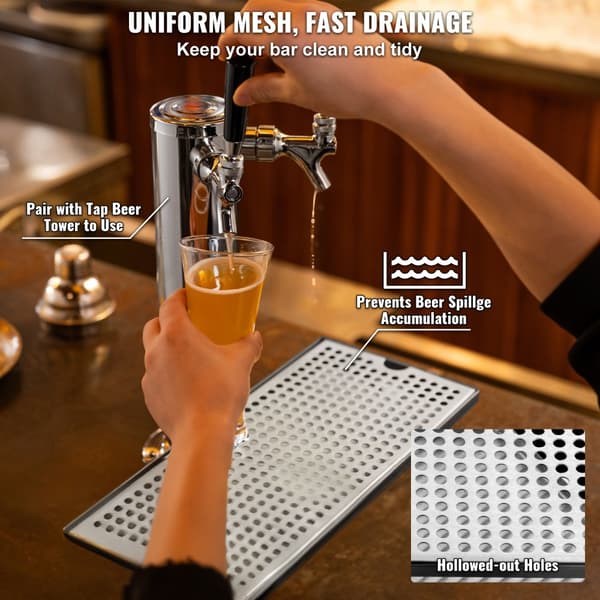 Öldroppbricka 304 rostfritt stål, Kegerator med halkfria kuddar för optimal funktion och stil.