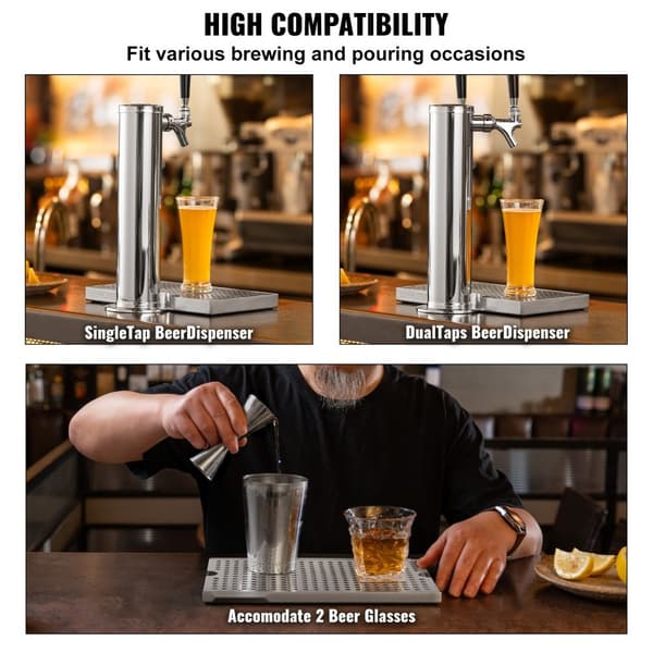 Öldroppbricka 304 rostfritt stål, Kegerator med halkfria kuddar för optimal funktion och stil.