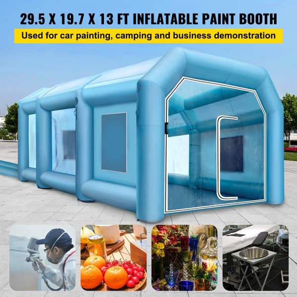 Puhallettava spraykaappi auton maalaukseen, koko 29,5x19,7x13FT, suodatin ja 2 puhallinta.