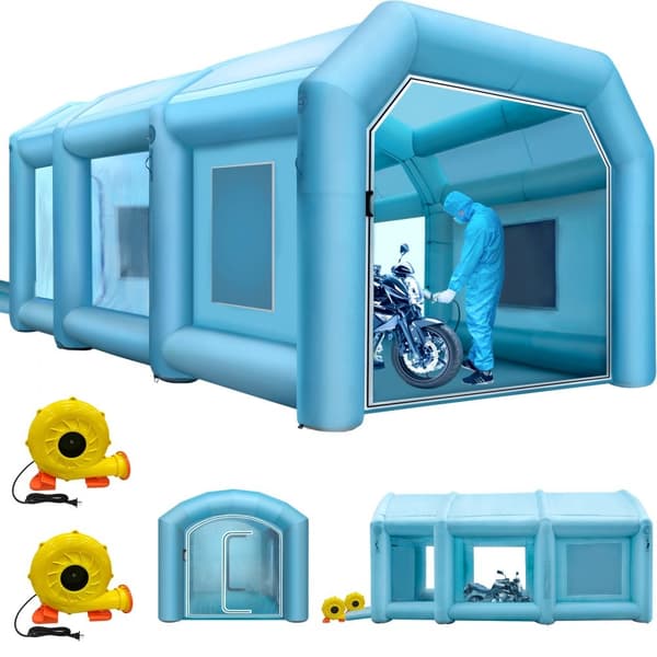 Puhallettava spraykaappi auton maalaukseen, koko 29,5x19,7x13FT, suodatin ja 2 puhallinta.