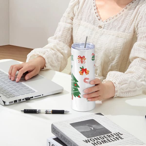 8-pack sublimeringsglas 30 oz, rostfritt stål, dubbla väggar, sugrör, lock, borste, krympplast, presentförpackning.
