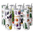 Miniatyrbild 9 av 9: 8-pack sublimeringsglas 30 oz, rostfritt stål, dubbla väggar, sugrör, lock, borste, krympplast, presentförpackning.