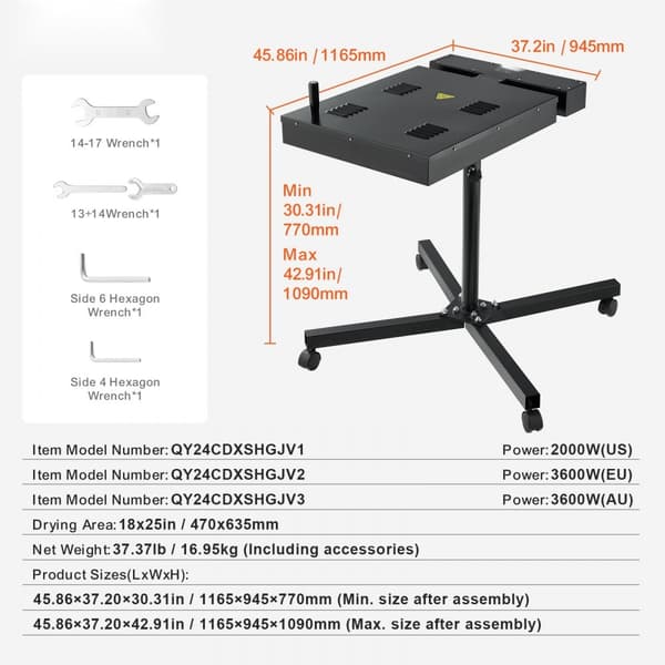 Flash tørretumbler til serigrafi 18 x 25 tommer silketørretumbler til T-shirts. Perfekt til professionelle trykkerier.