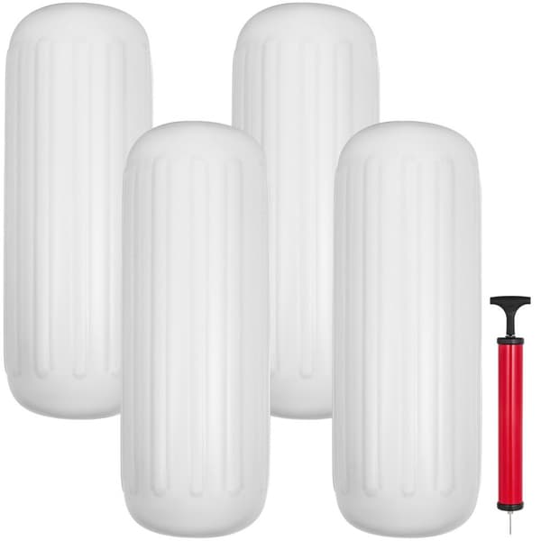 4 NYA Ribbad båtskärmar 10" x 28" Centerhål Bumpers Förtöjningsskydd